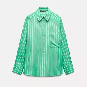 Green Striped Men's Shirt